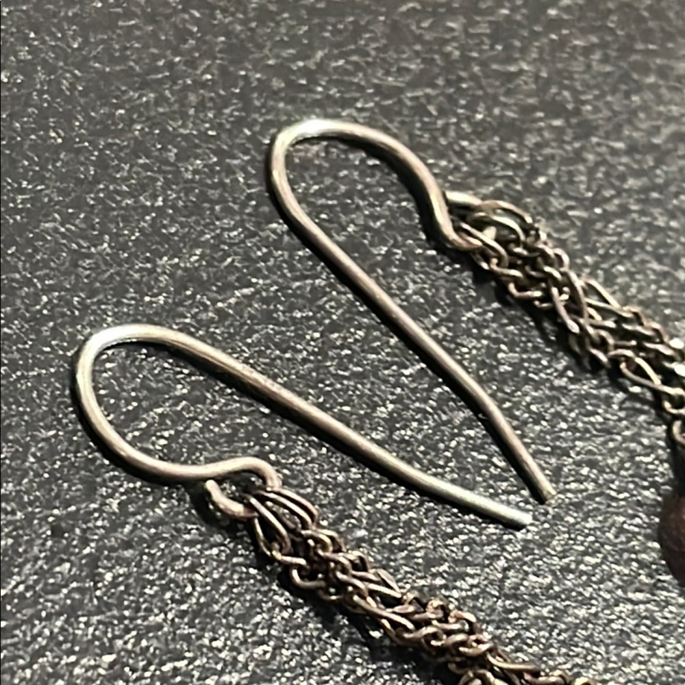 .925 Sterling GARNET EARRINGS real solid Silver Fine Jewelry Faceted vintage - Picture 3 of 8